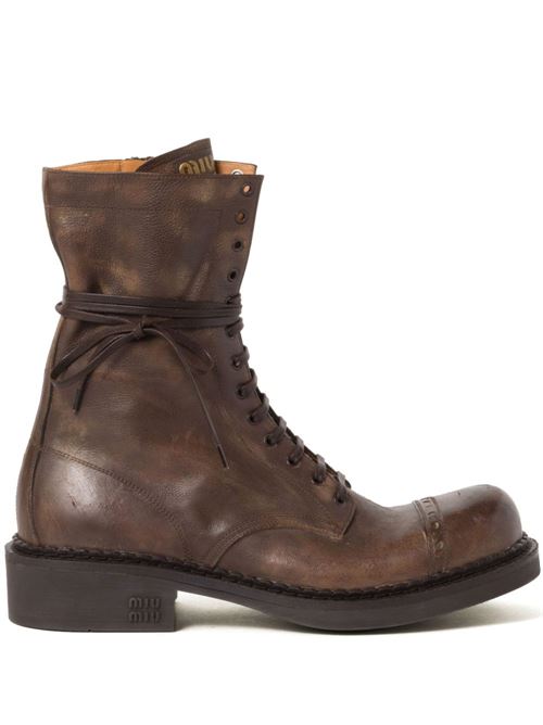 Stivaletto stringato in pelle MIU MIU | 5U316E2KJF0324